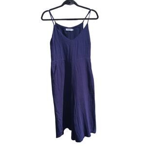 Stelen womens jumpsuit S aritzia revolve navy blue lagenlook oversized wide leg